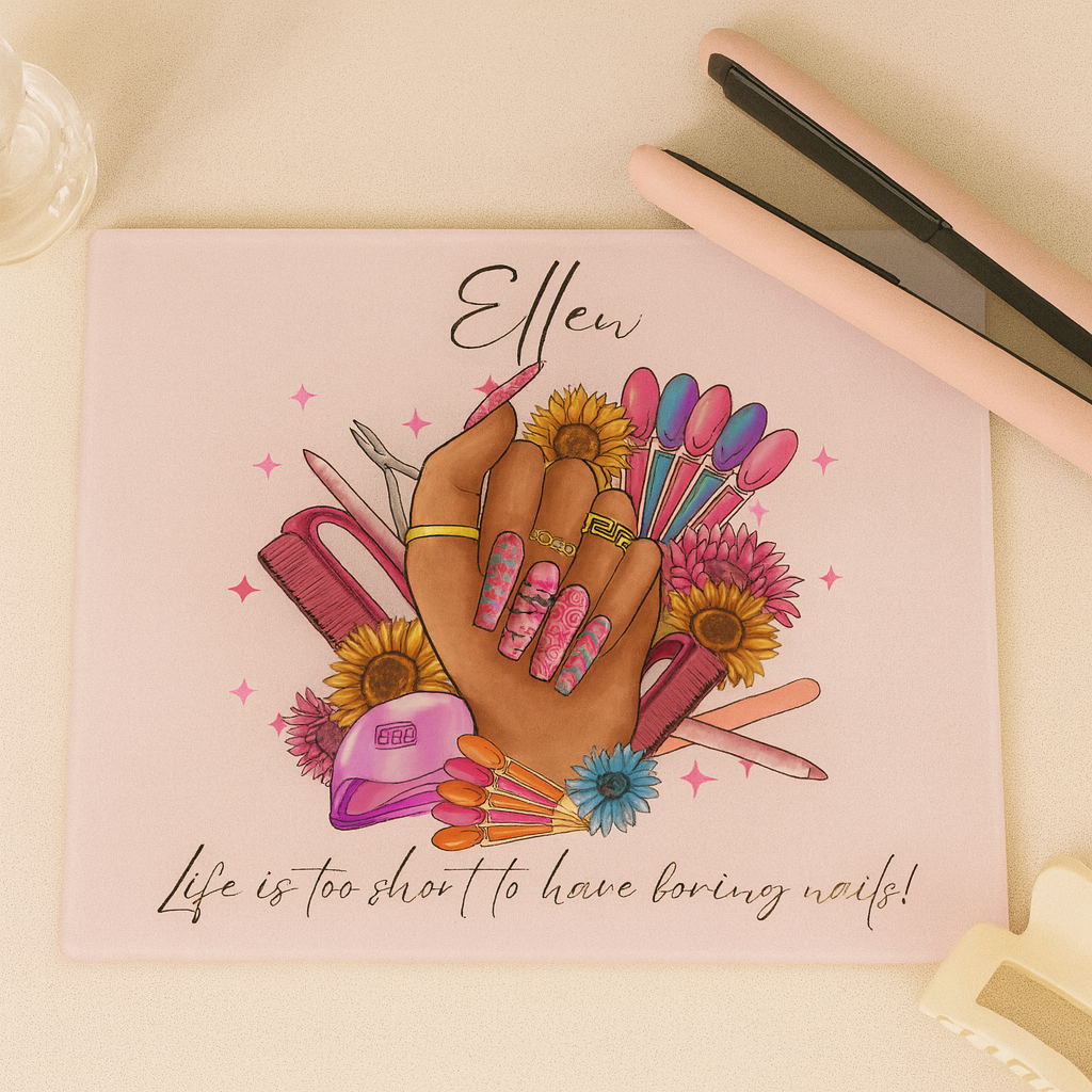 Personalised Flawless Nails Heat Protection Glass Board
