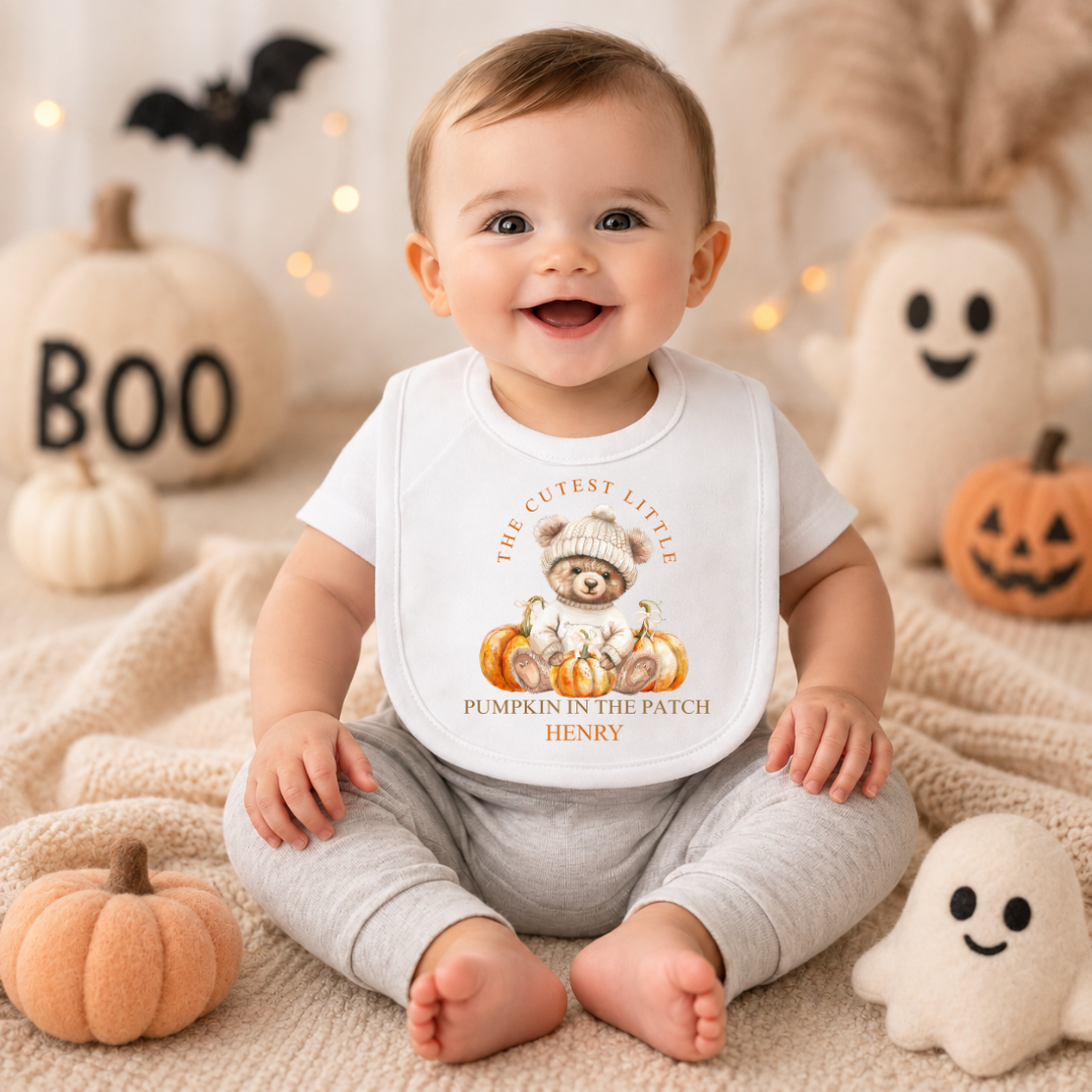 Cutest Little Pumpkin Personalised Baby Bib