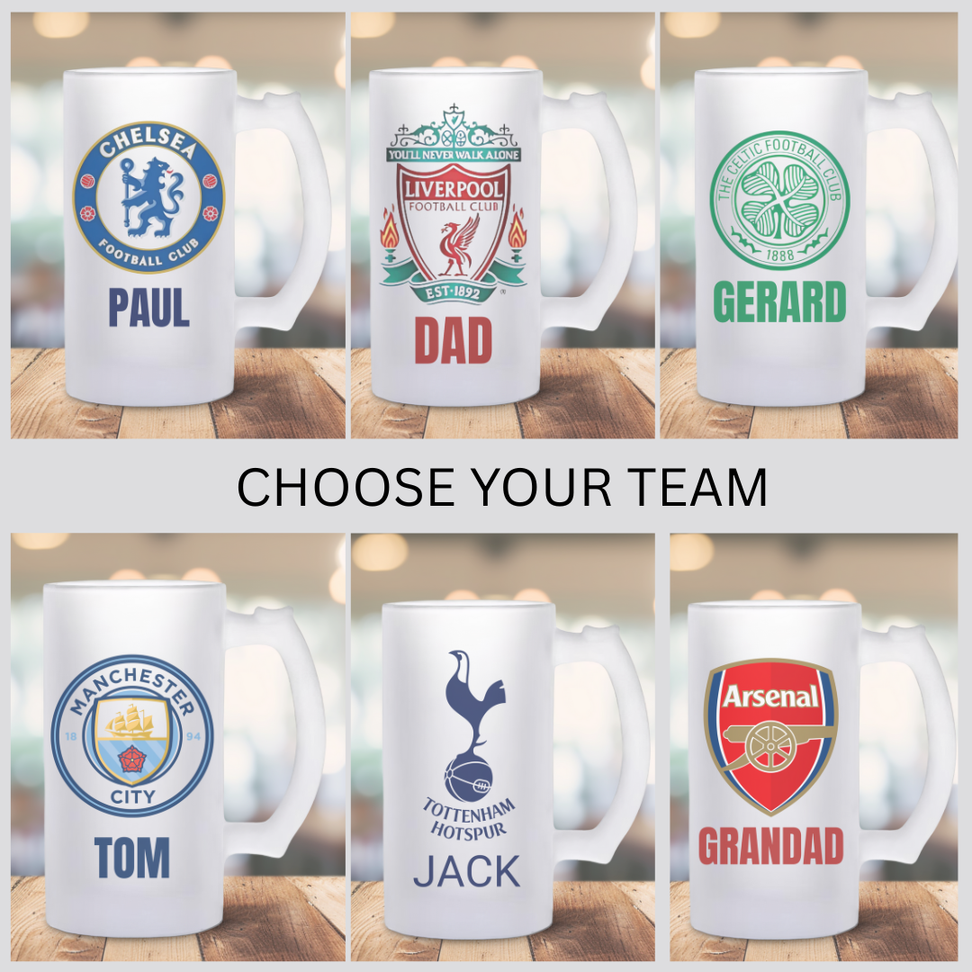 Personalized Frosted Tankards – The football Collection