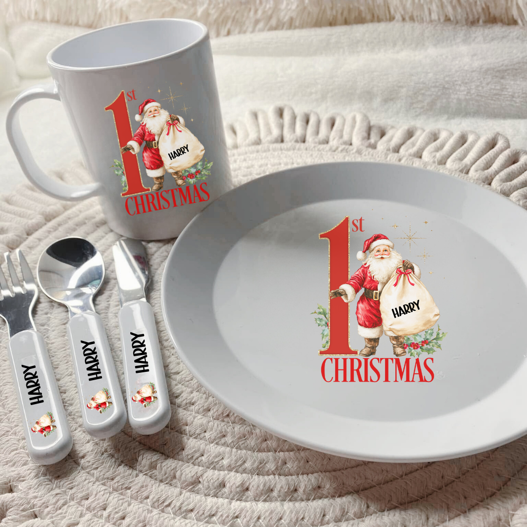 Personalised Baby’s 1st Christmas Dinner Set
