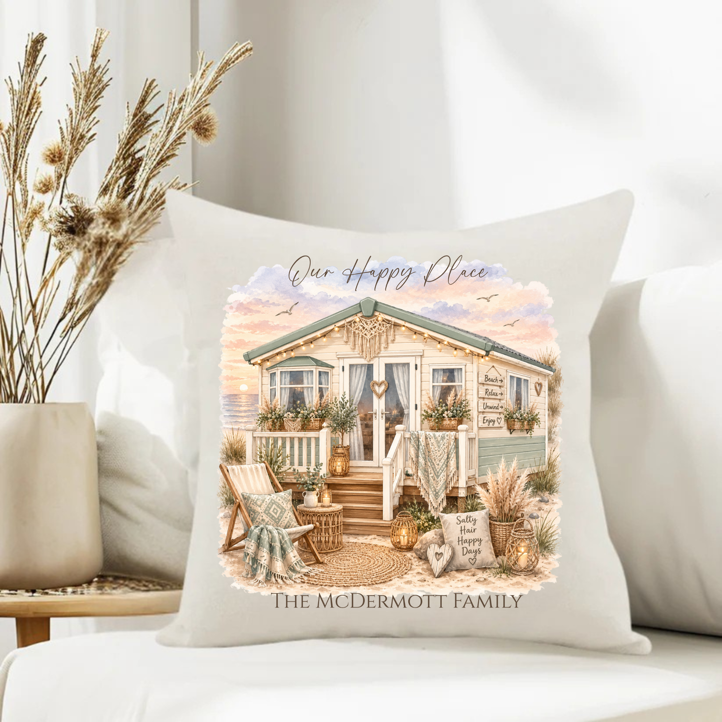 Van Vibes Cushion - Our happy Place