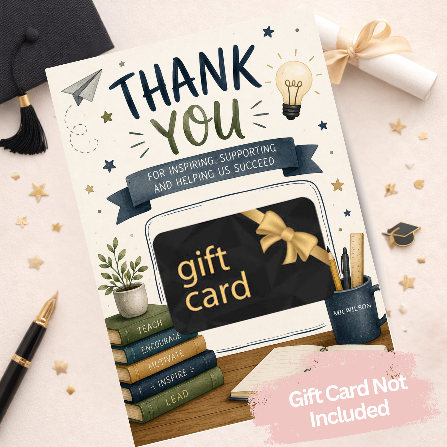 Teacher Thank You Gift Card Holder