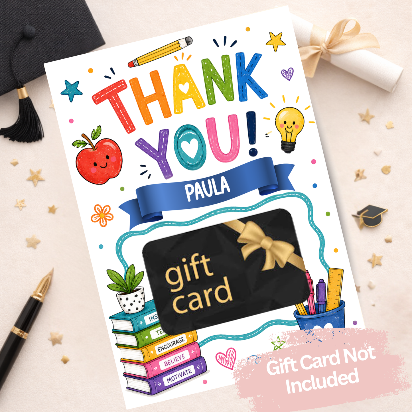 Teacher Thank You Gift Card Holder