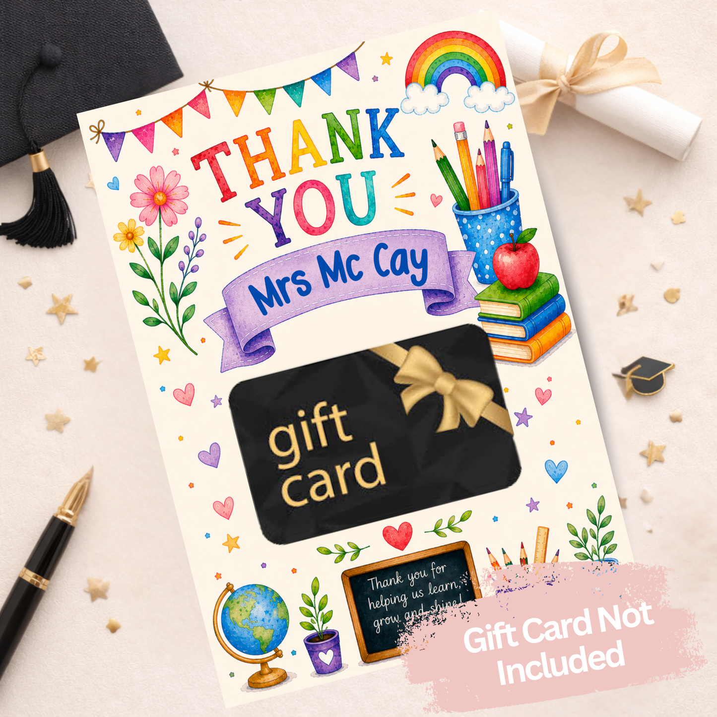 Teacher Thank You Gift Card Holder