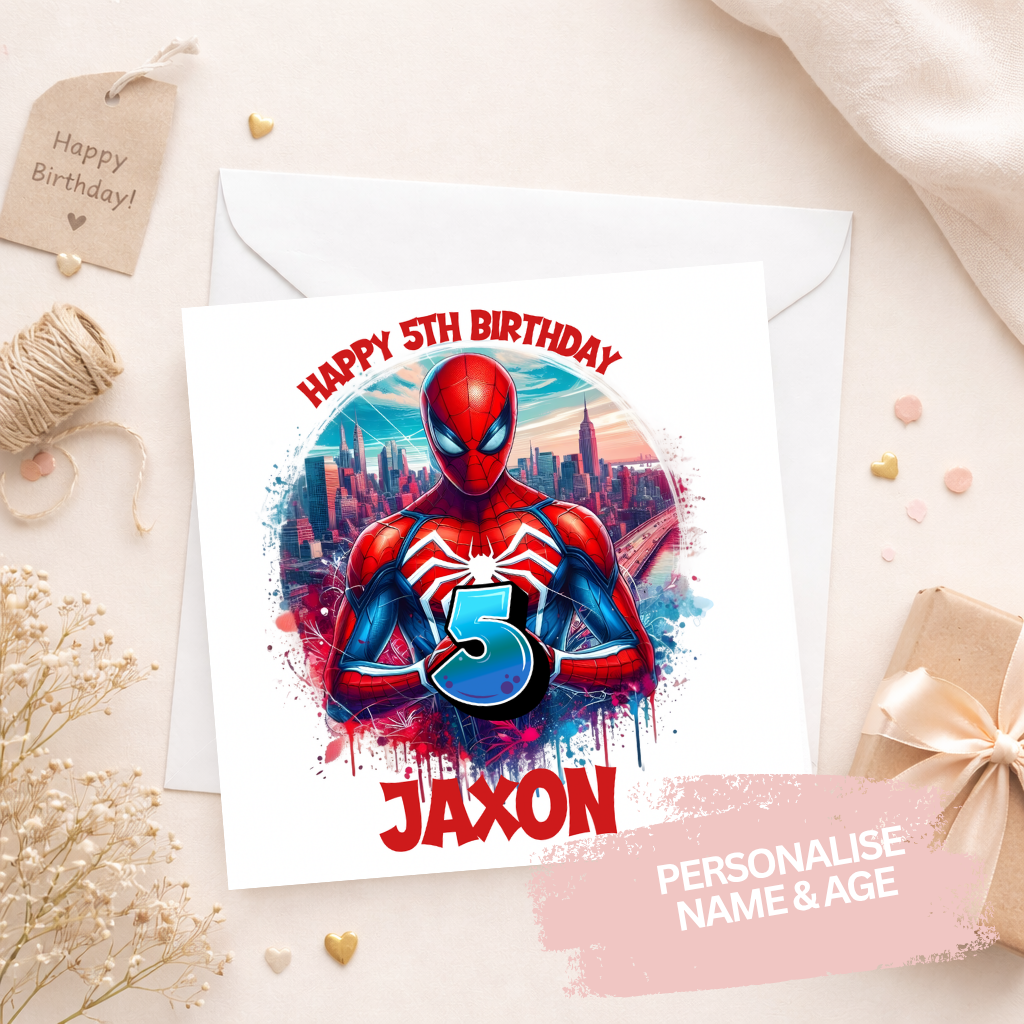 Personalised Birthday Card - Spider-Man