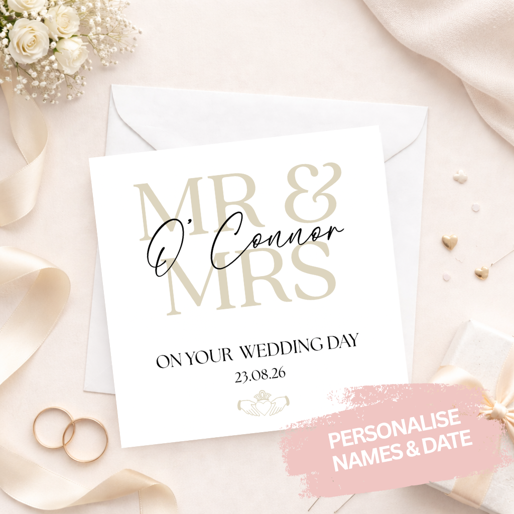 Personalised Mr & Mrs Wedding Card