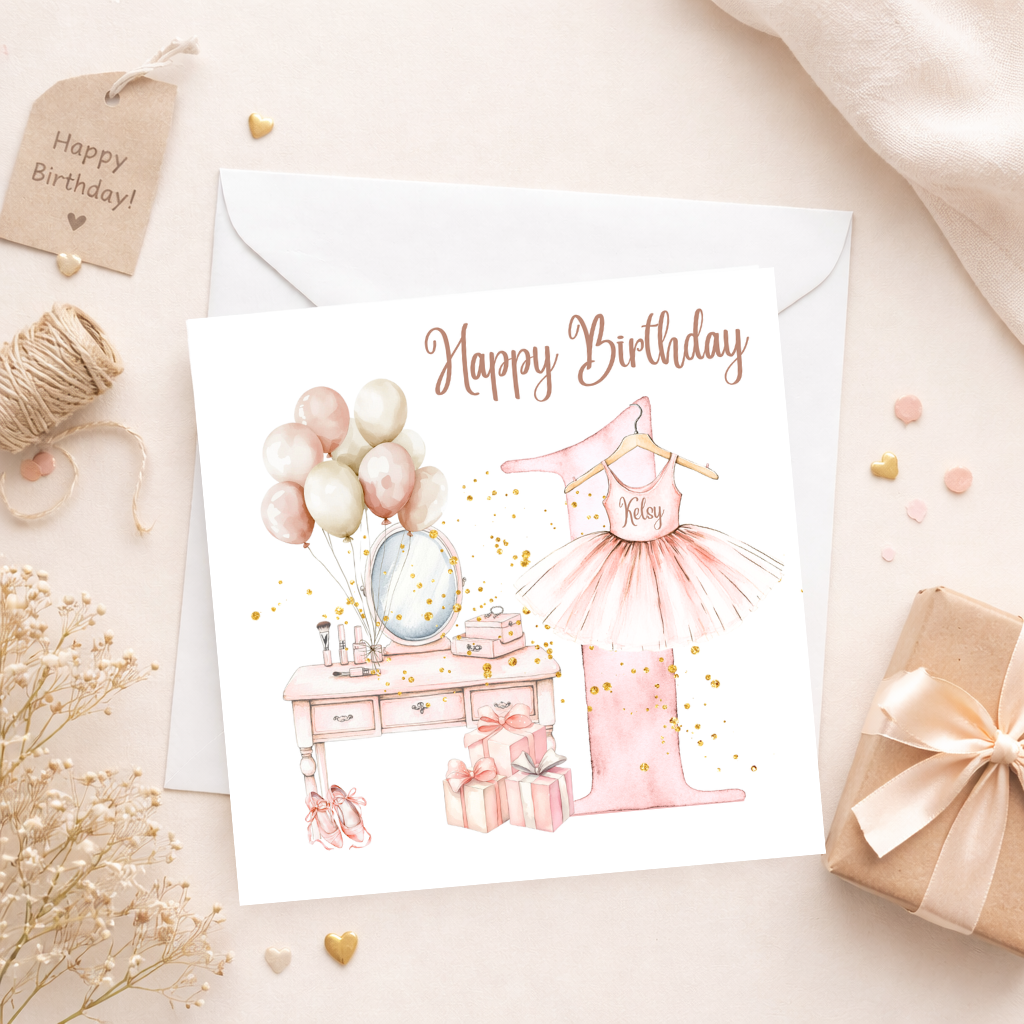 Personalised Ballerina Birthday Card