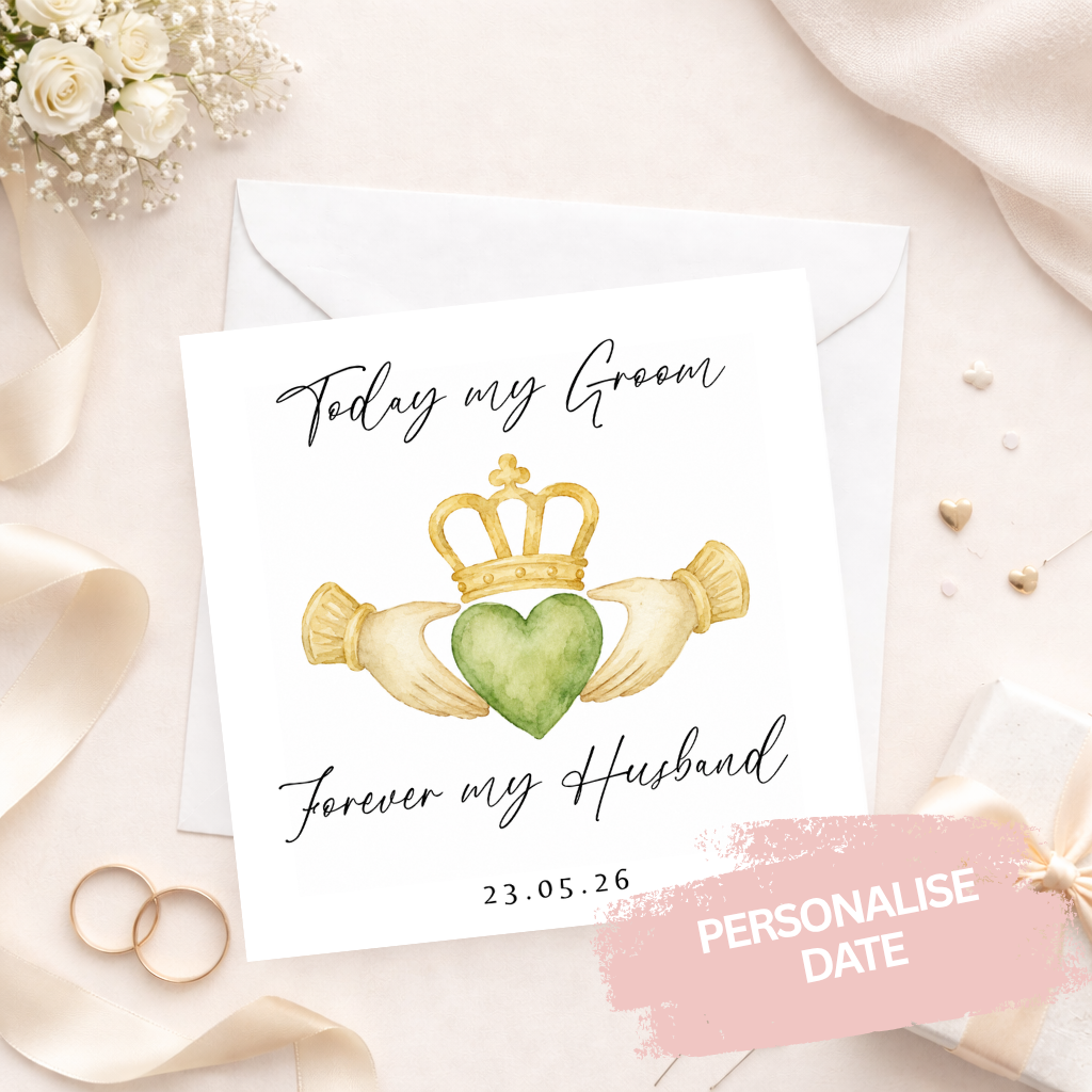 Forever My Husband Personalised Claddagh Wedding Card