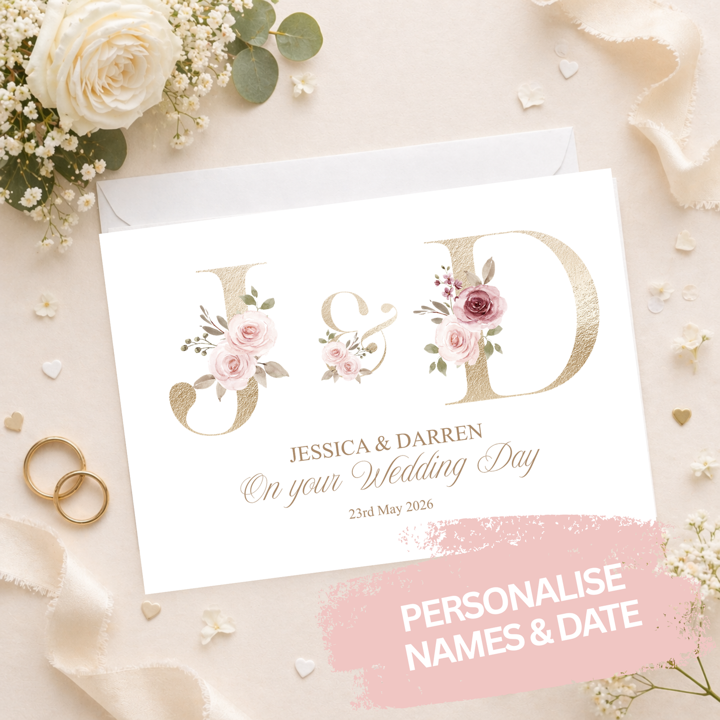 Personalised Monogram Wedding Card
