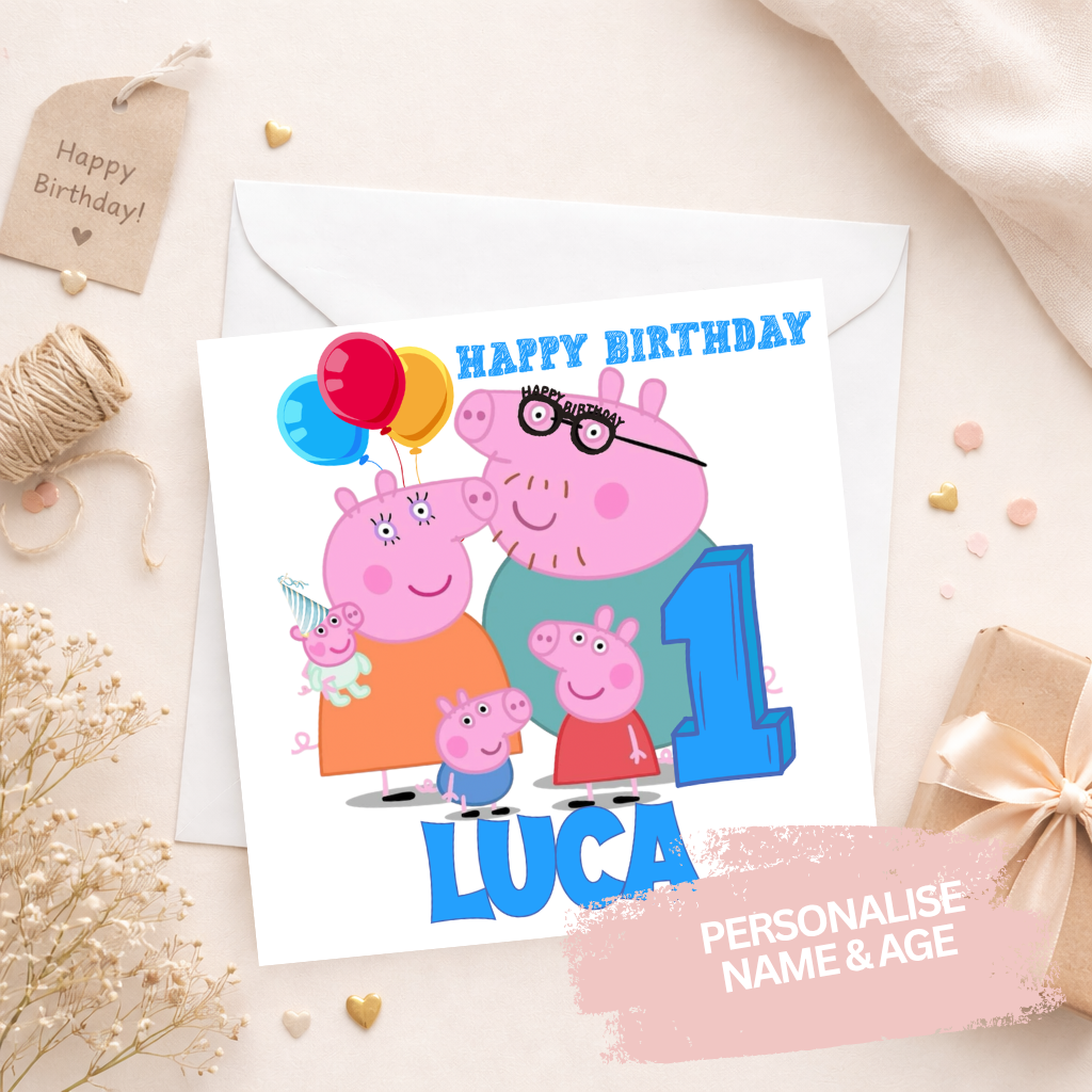 Personalised Birthday Card - Peppa Pig