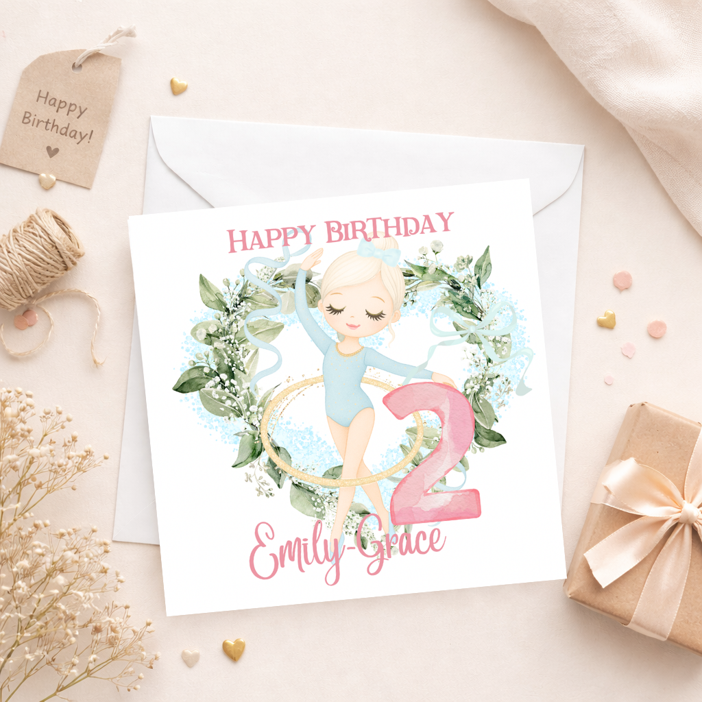 Girls Birthday Card - Gymnast