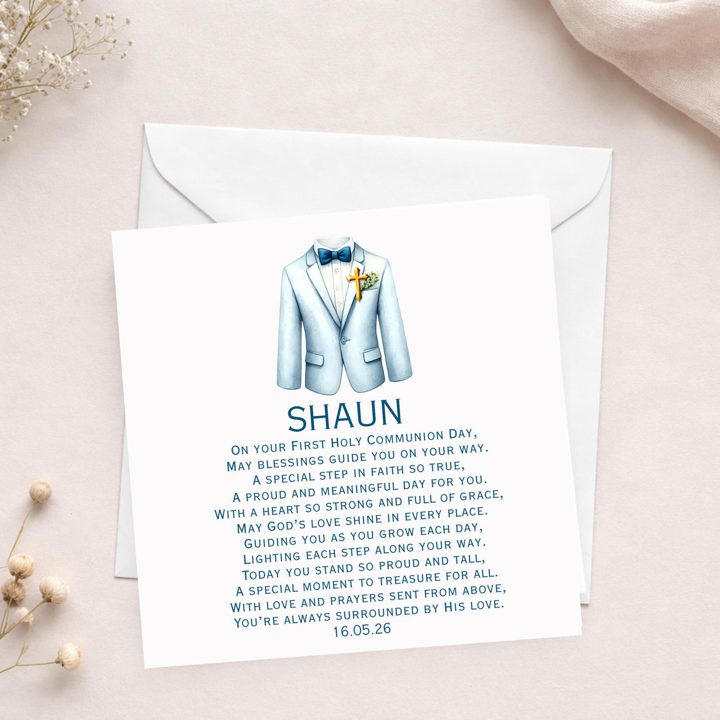 Poem Communion Card - Boy