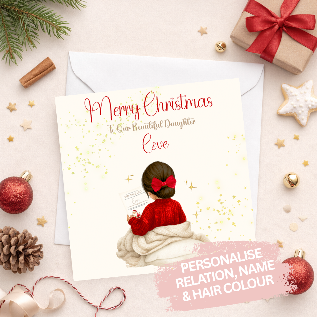 Personalised Santa Girl Card