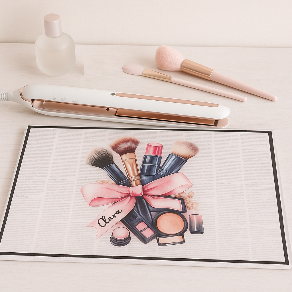Personalised Makeup Print Heat Protection Glass Board