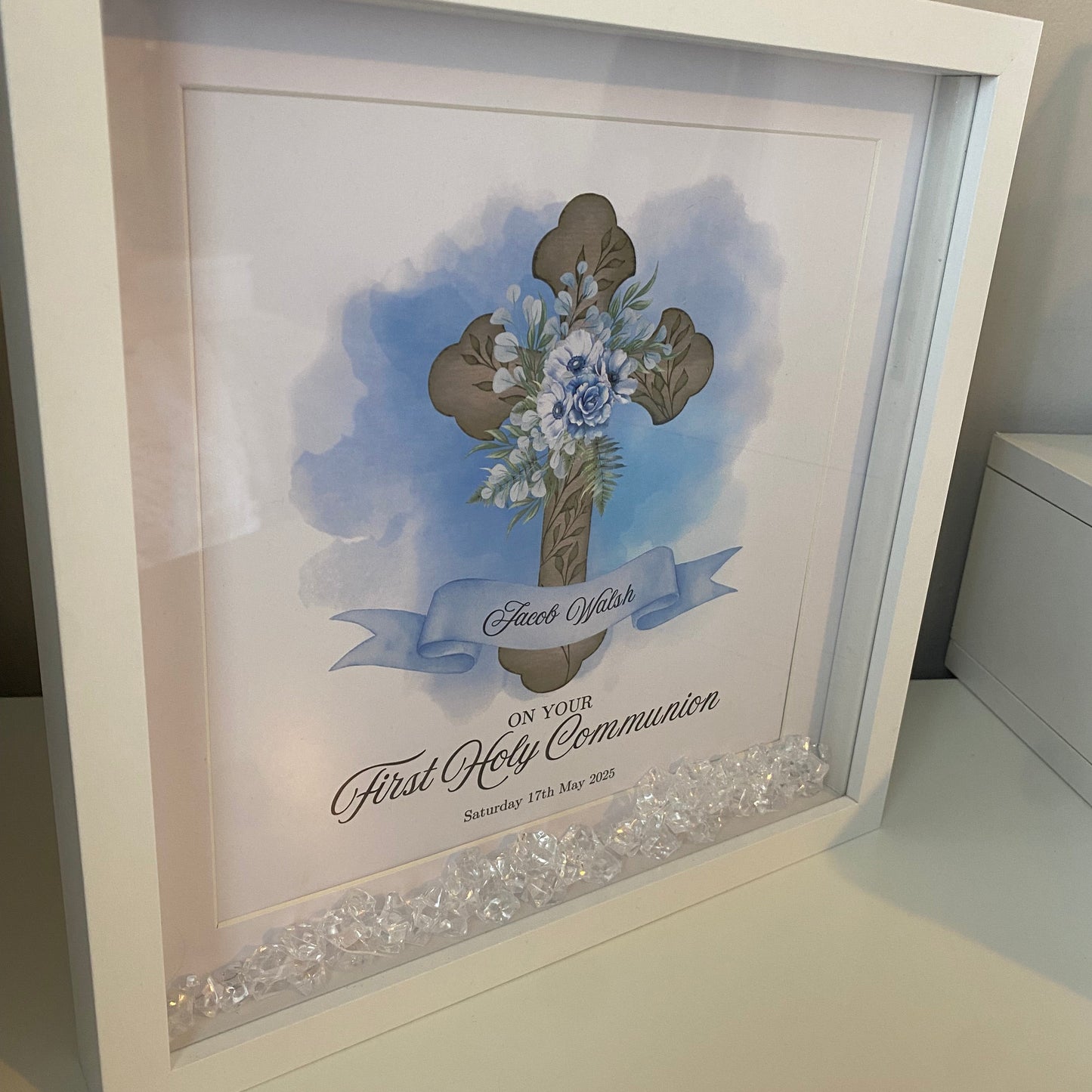First Holy Communion 3D Frame - Blue