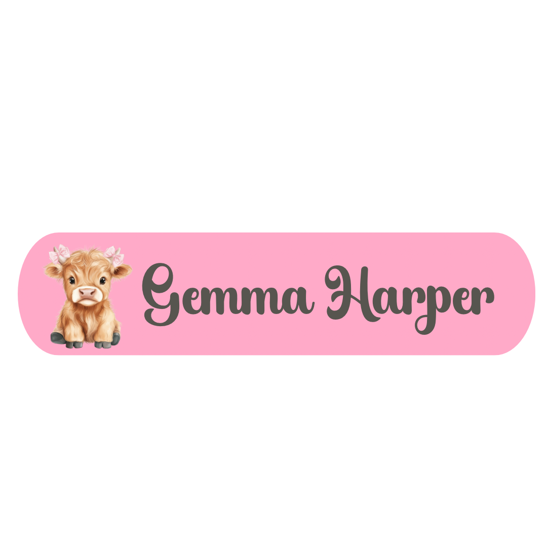25 Personalised Name Tags- Little Cow