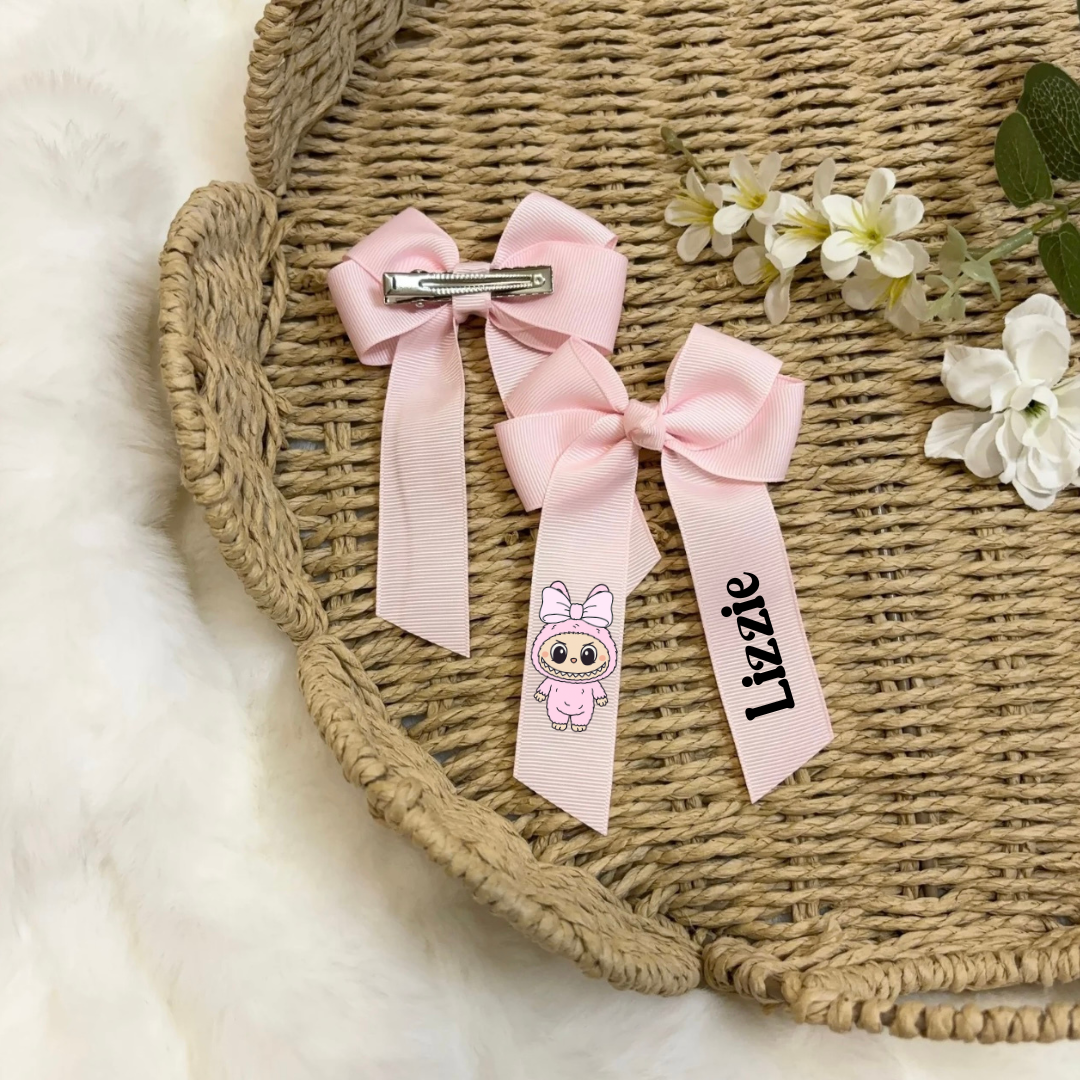 Little Monster Hair Bow - Pink