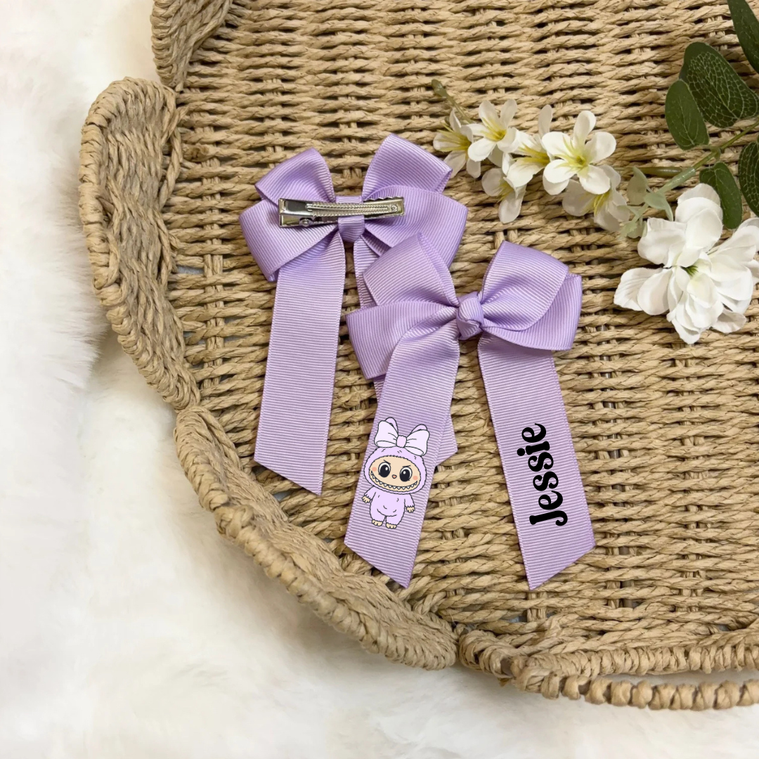 Little Monster Hair Bow - Purple