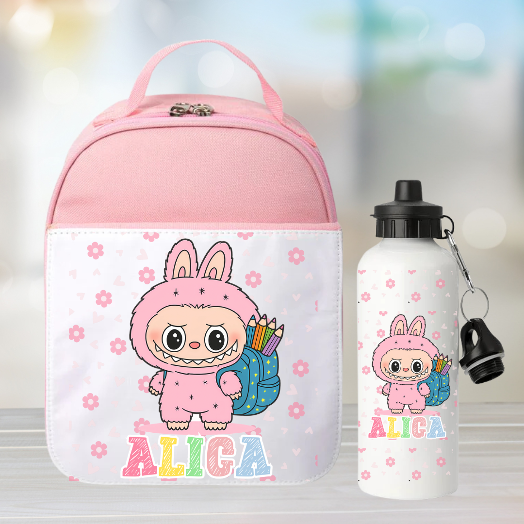 Pink Little Monsters Lunch Set