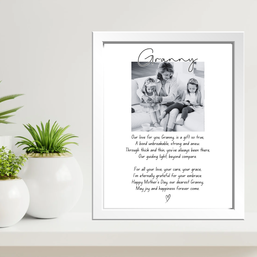 Framed Mum Photo Poem Print