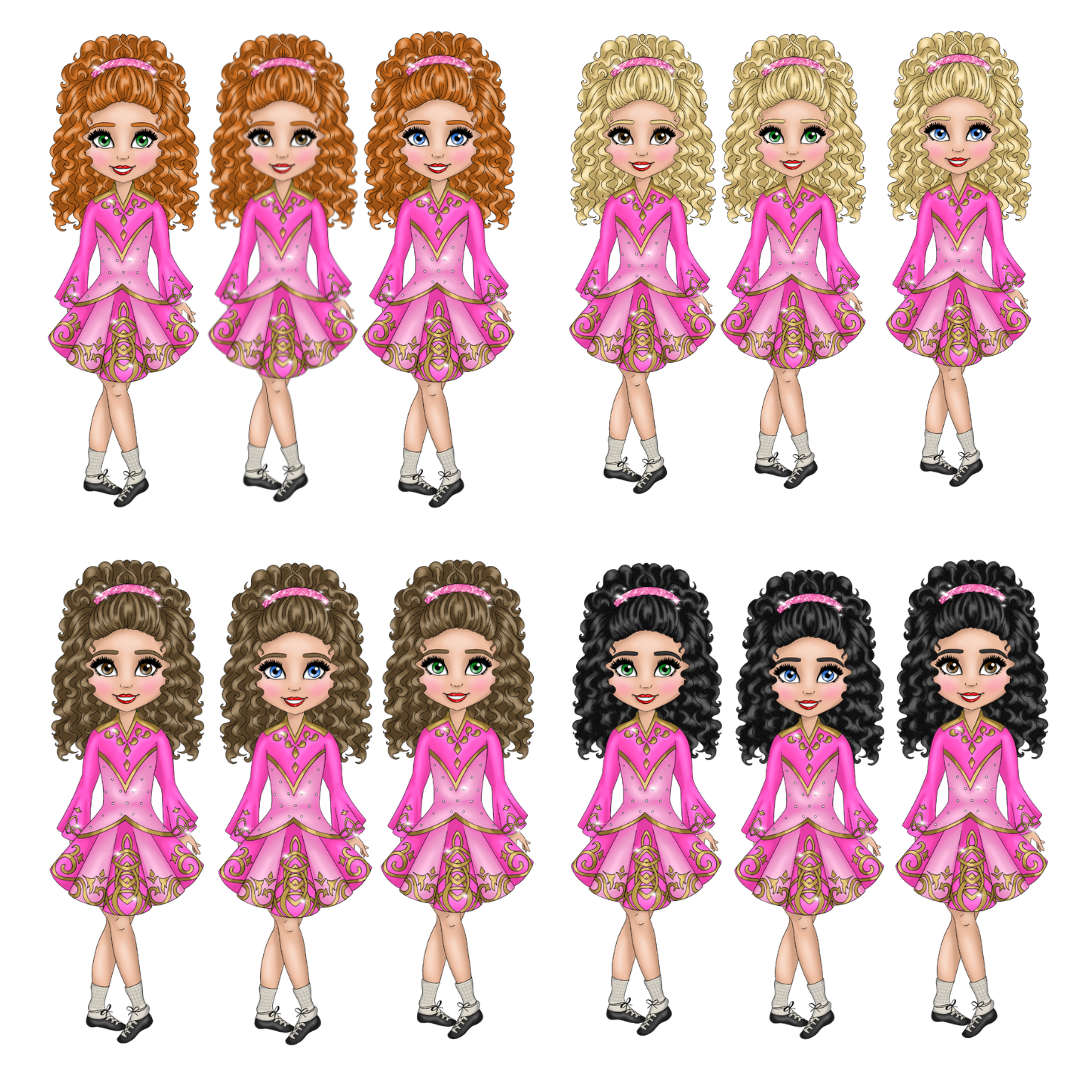 Little Irish Dancer Cushion - Pink Edition