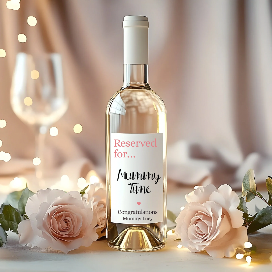 Reserved for… Mummy Time” Wine Label
