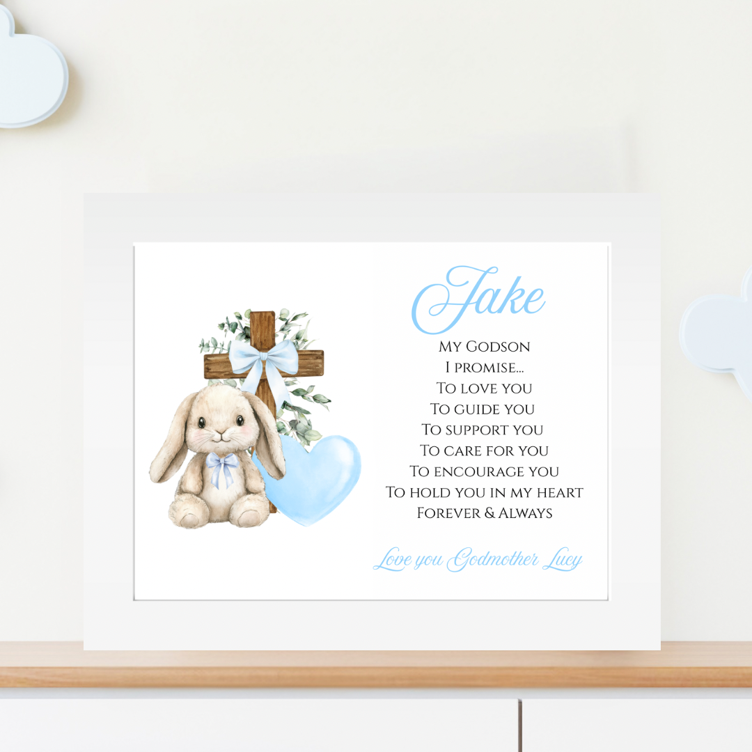 Personalised Godchild Promise Framed print