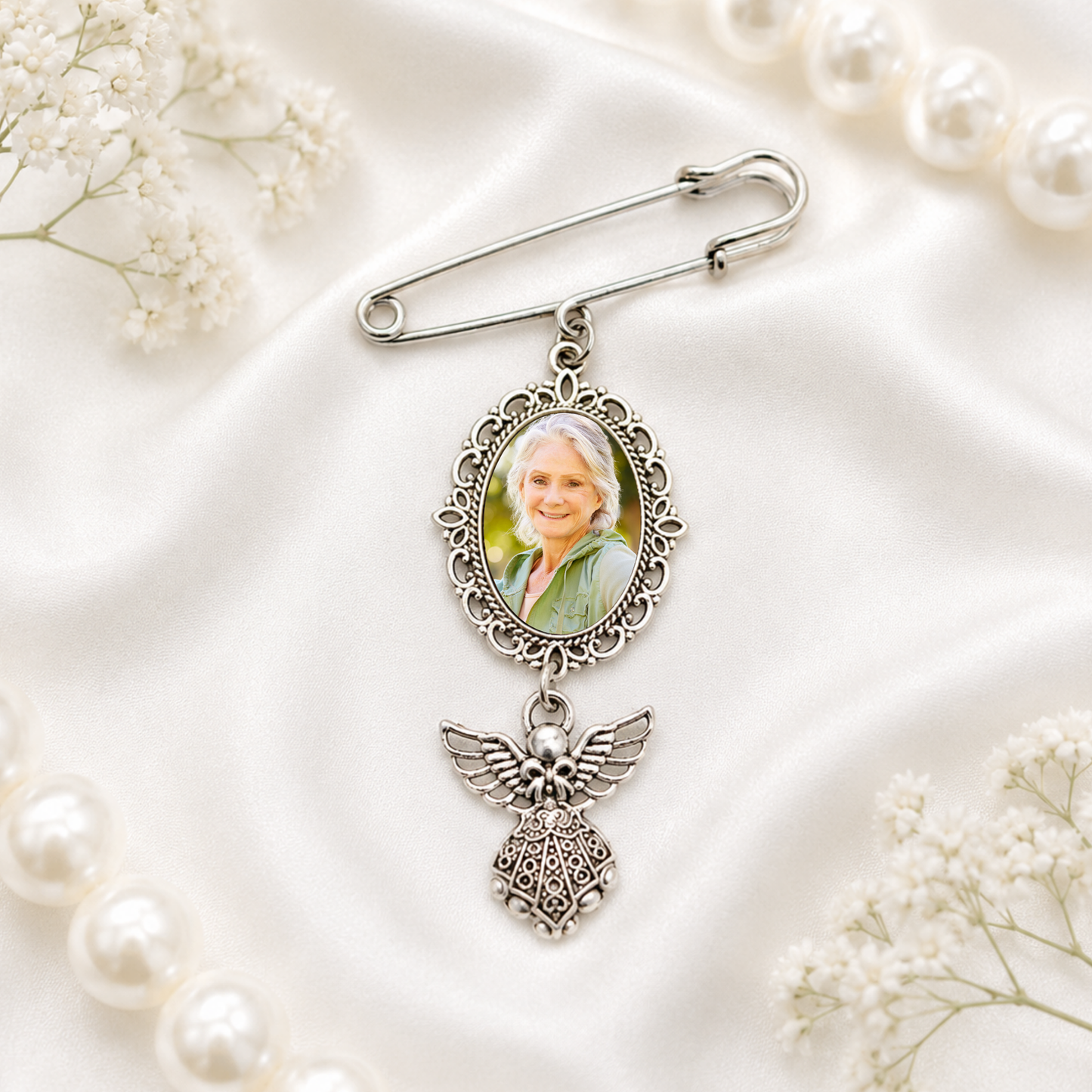 Angel Single Memorial Photo Charm