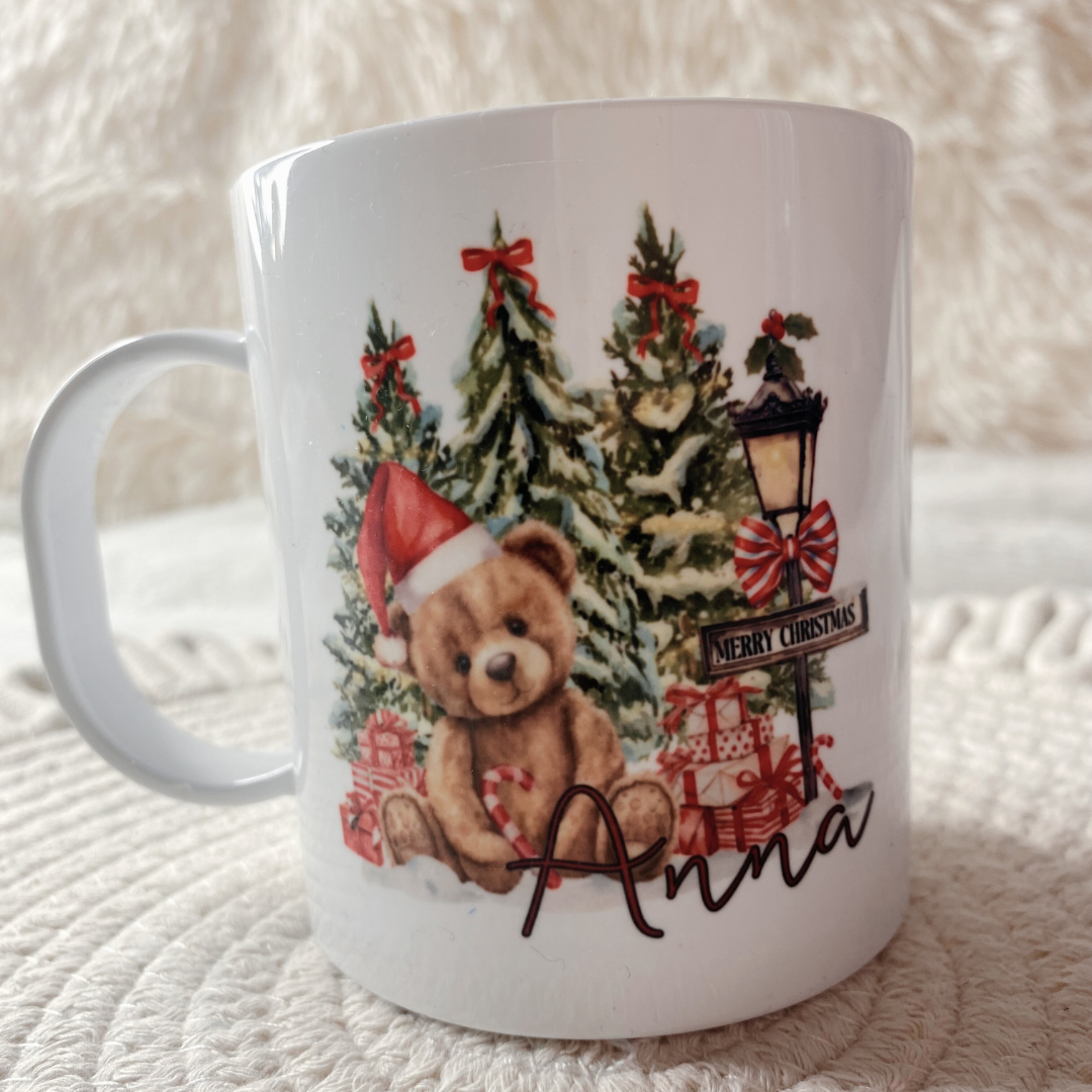 Personalised Christmas Teddy Bear Dinner Set