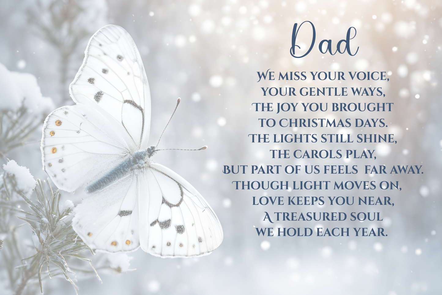 Personalised Christmas Grave Marker – Butterfly Design