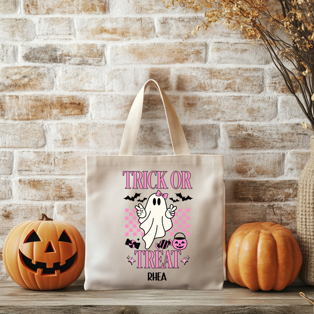 Trick or Treat Girly Ghost Tote