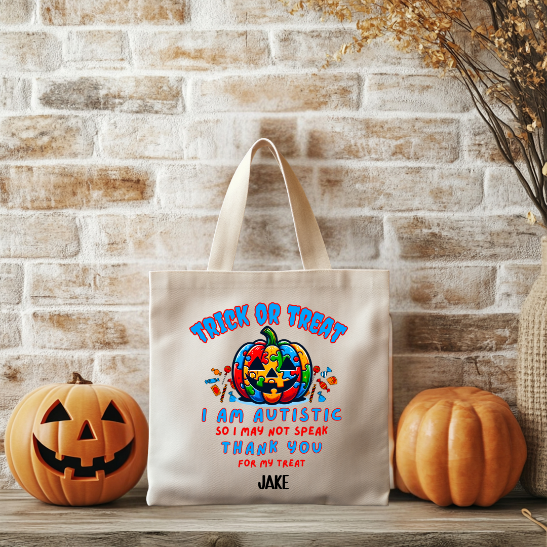 Trick or Treat Autism Awareness Tote Bag