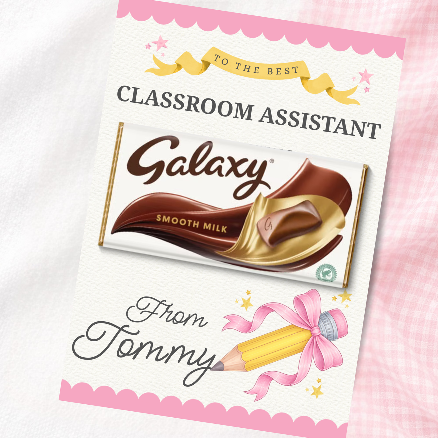 Personalised Classroom Assistant Galaxy Board - Pink