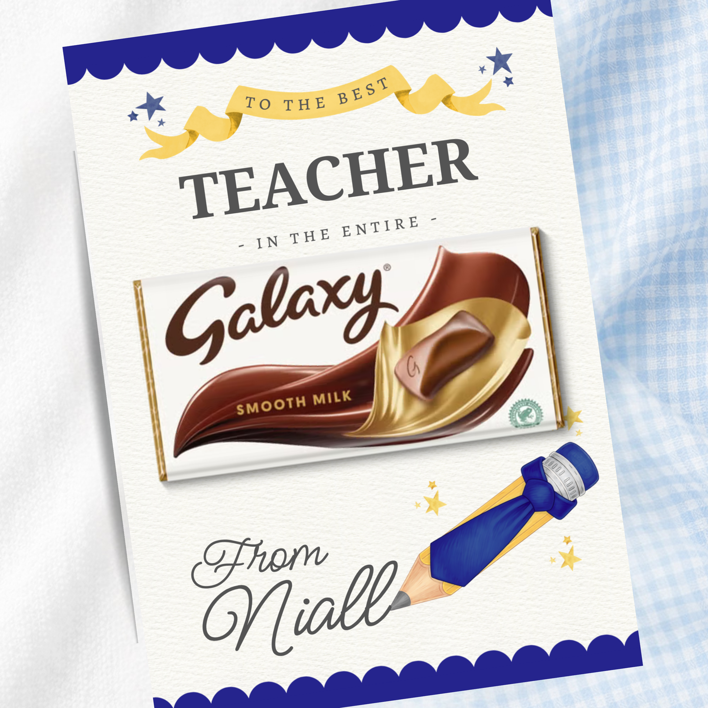 Personalised Teacher Galaxy Board - Blue