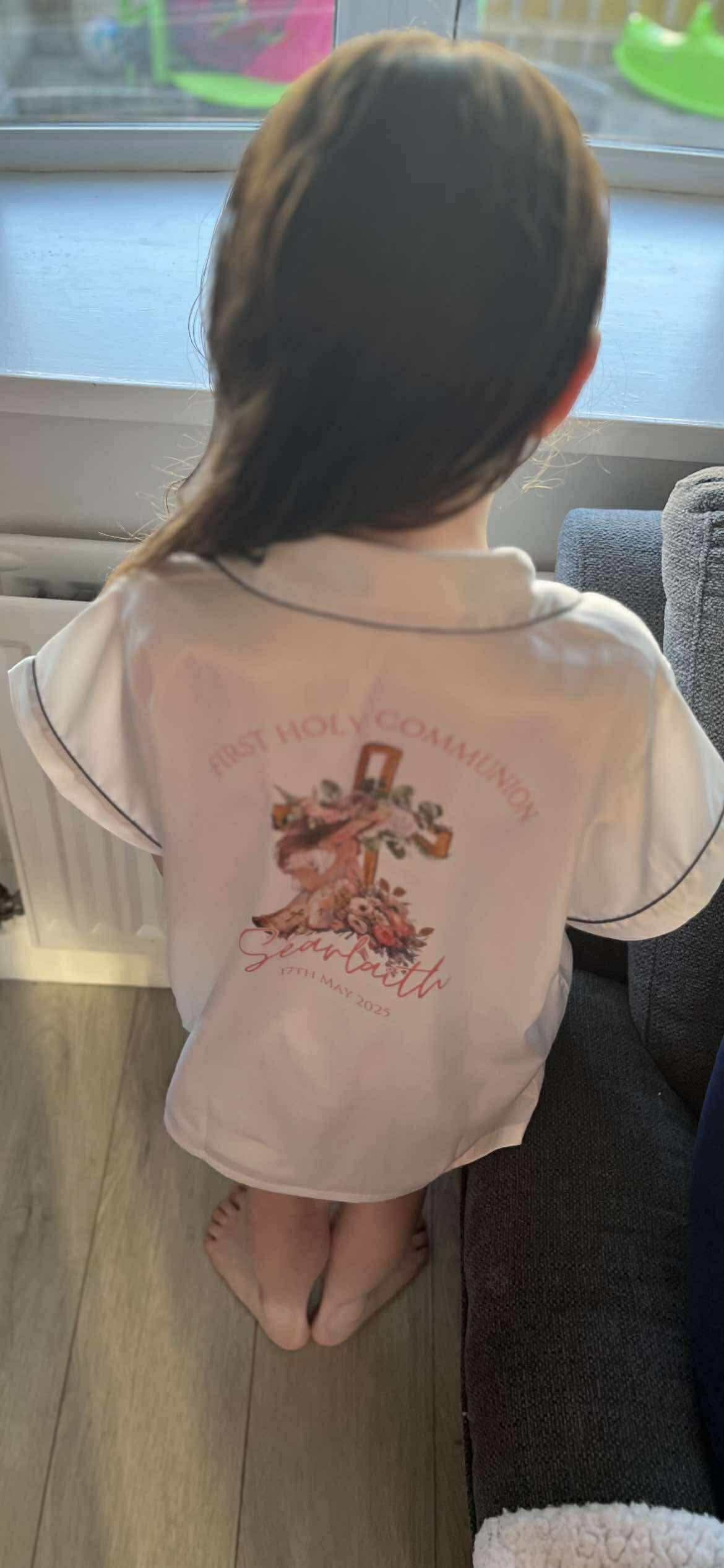 Girls Personalised Satin Pyjamas
