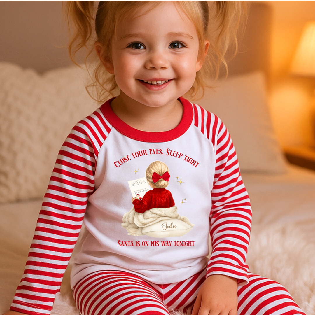 Personalised Santa Girl PJs