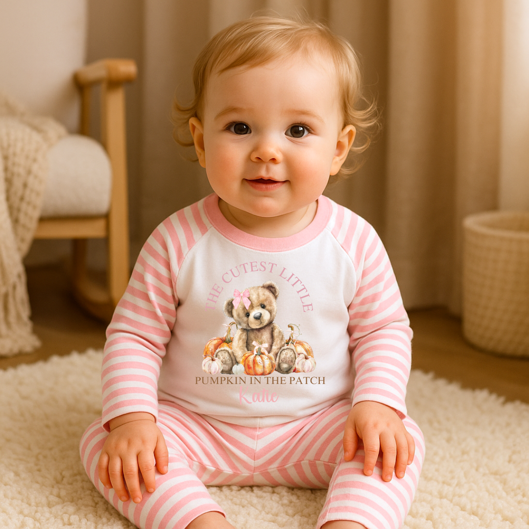 The Cutest Little Pumpkin in the Patch Pyjamas – Pink