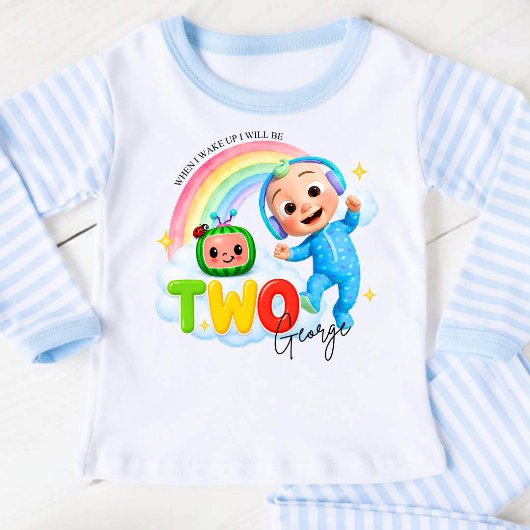 Personalised Birthday Pyjamas - Cocomelon Blue