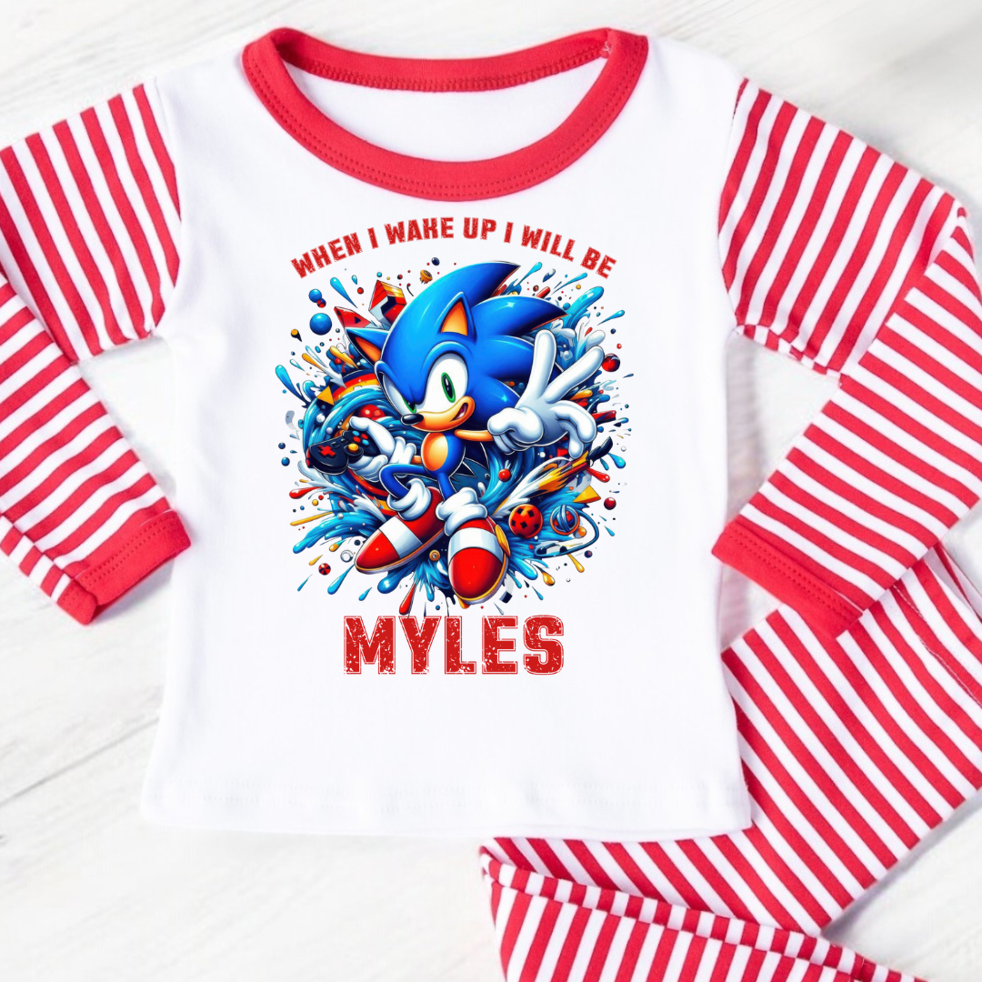 Personalised Birthday Pyjamas - Sonic