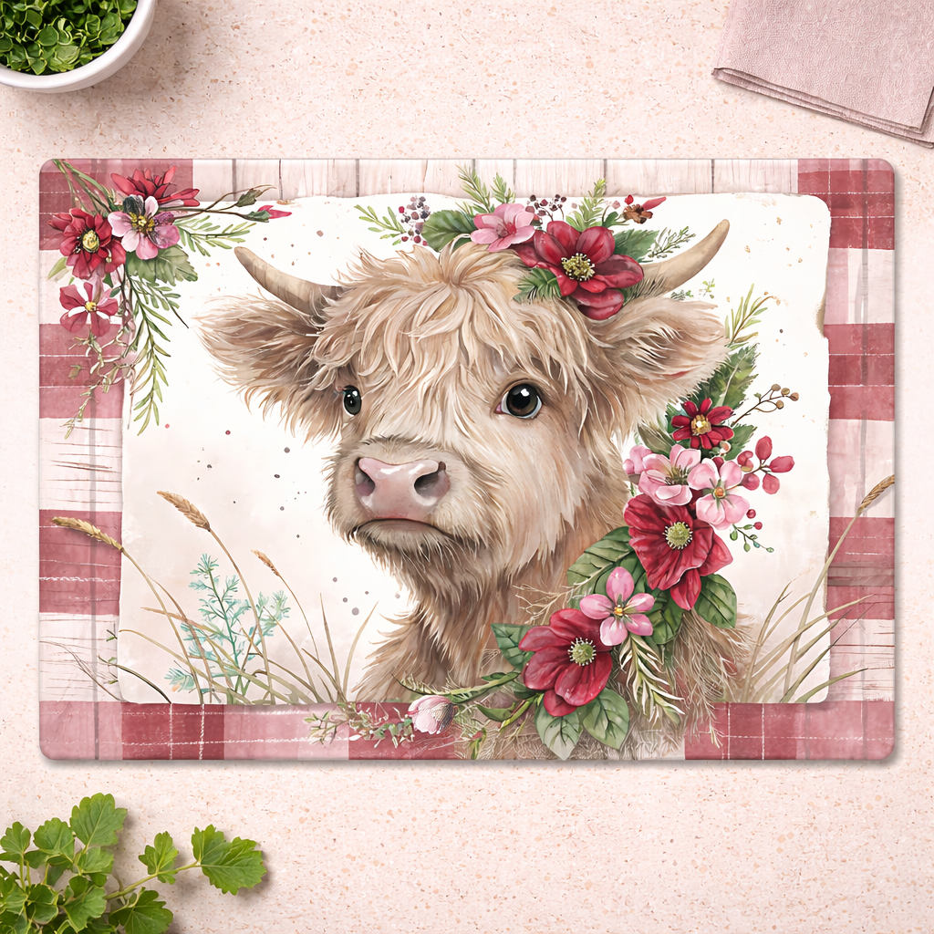 Highland Cow Glass Chopping Board