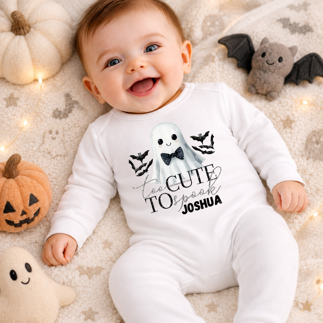 Too Cute To Spook Personalised Baby Romper