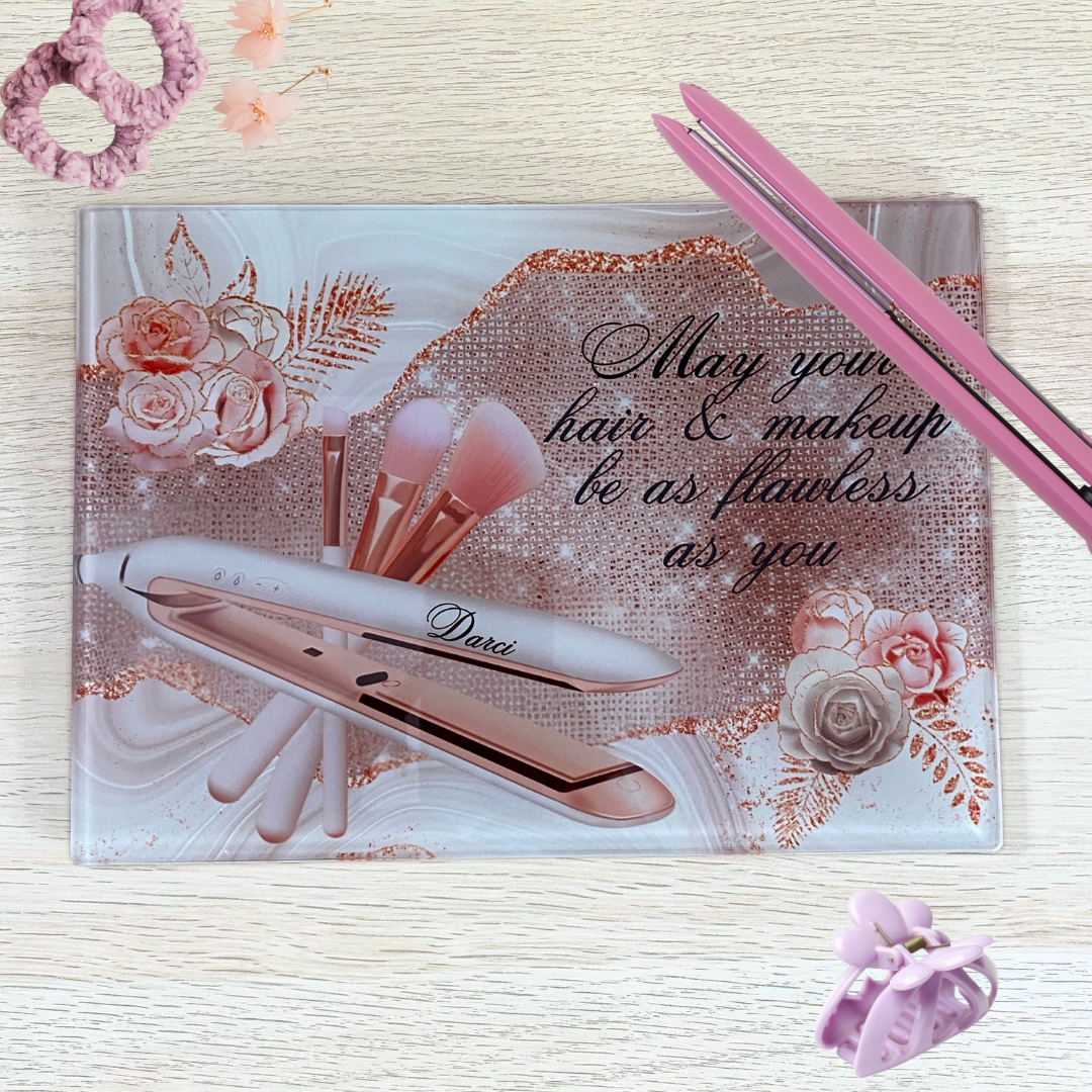 Personalised Floral Heat Protection Glass Board