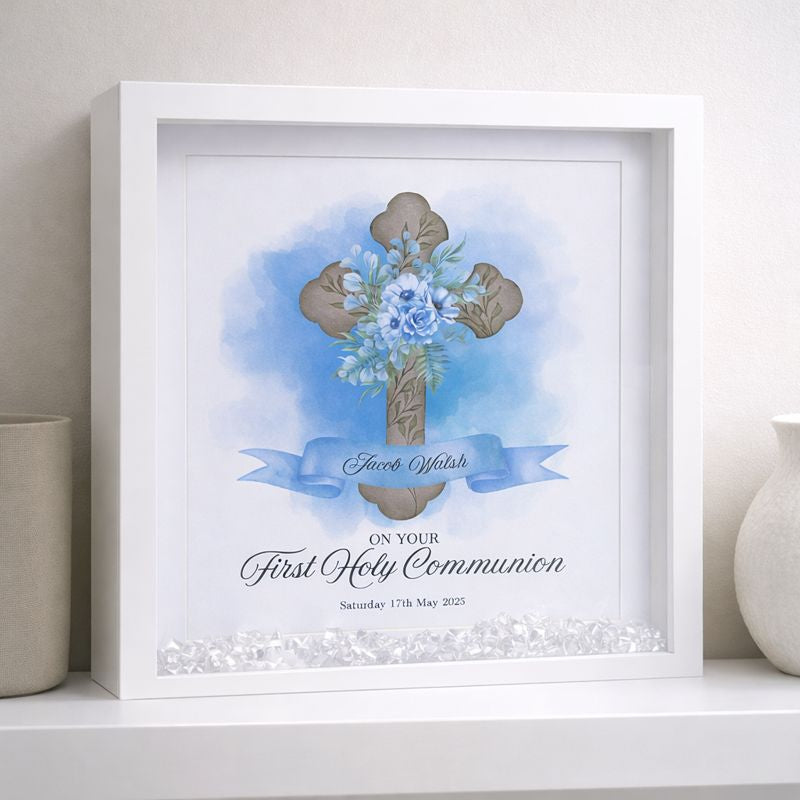 First Holy Communion 3D Frame - Blue