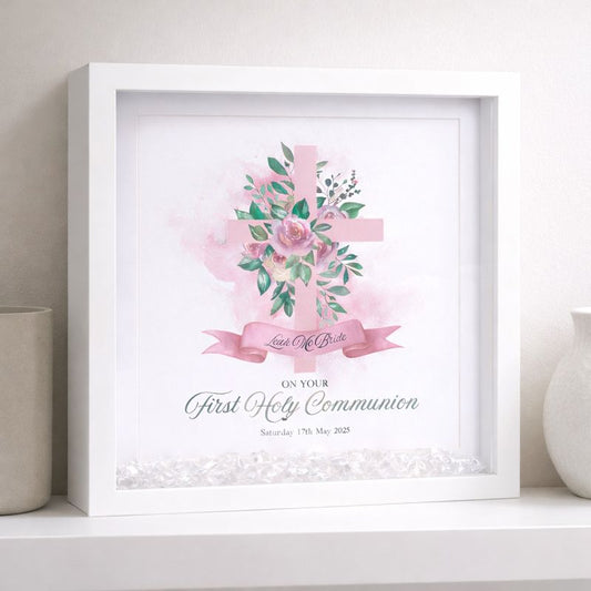First Holy Communion 3D Frame - Pink
