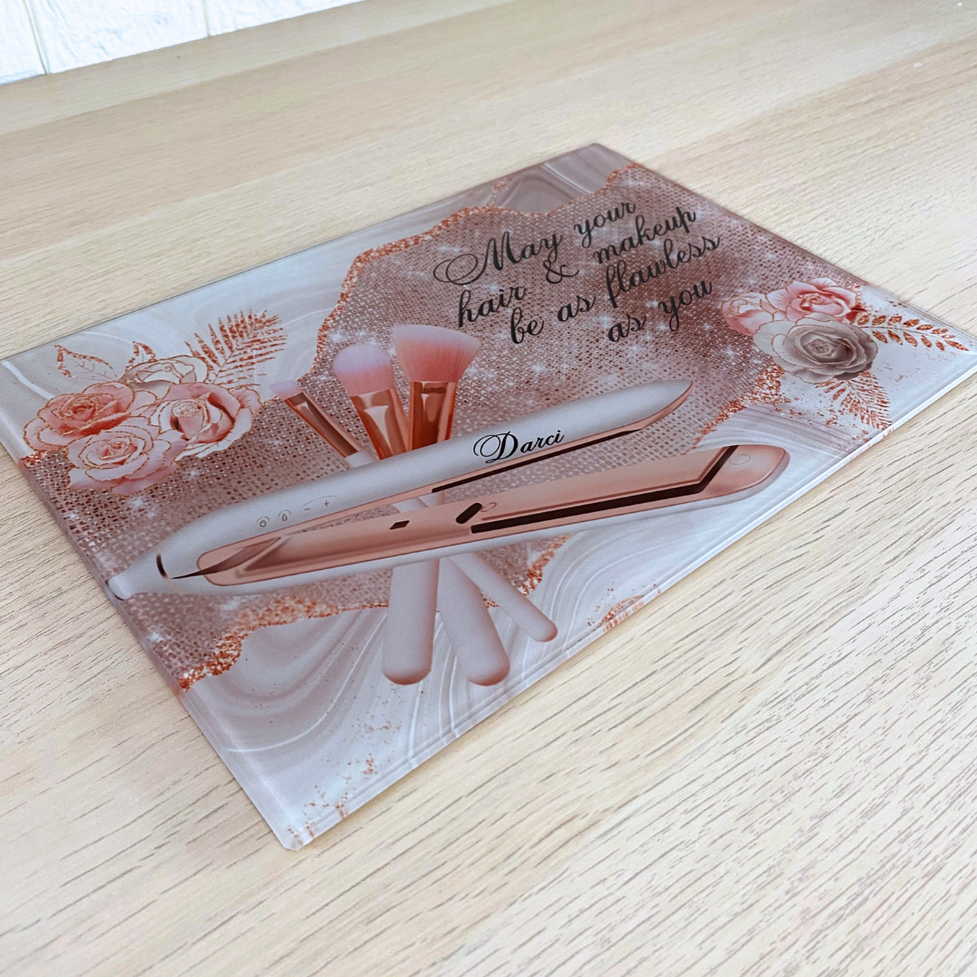 Personalised Floral Heat Protection Glass Board