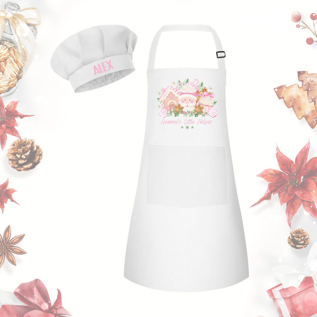 Personalised Kids Apron & Chef Hat Set – “Little Helper” Collection
