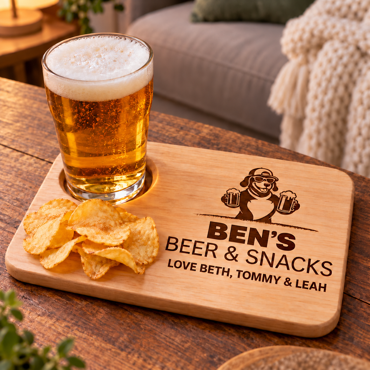 Personalised Beer & Snacks Board