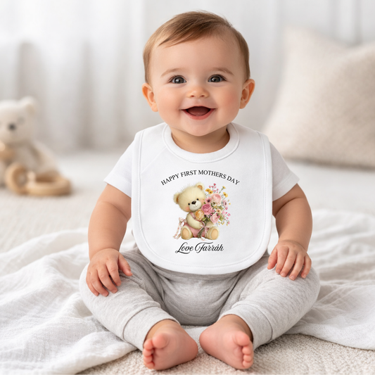 Teddy Flowers Bib