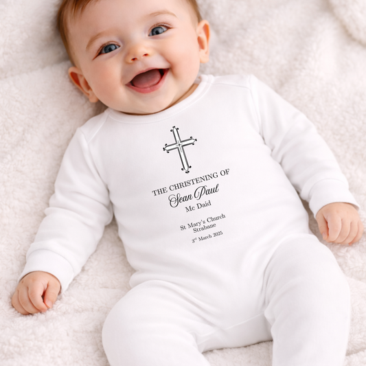 Christening Romper - Timeless Black