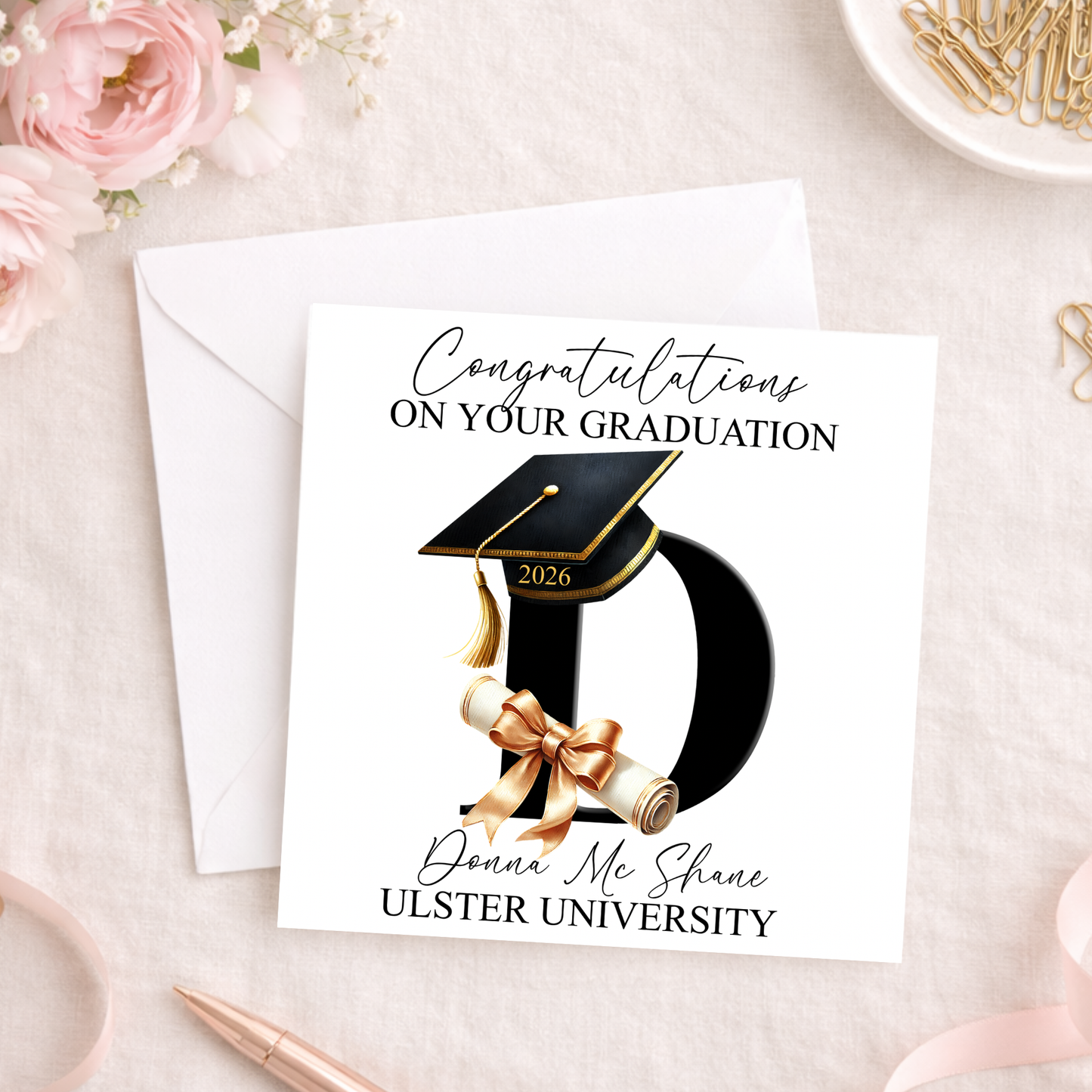 Personalised Graduation Card 2026 Initial Design